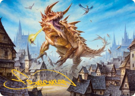 forgotten realms mtg art cards Tarrasque Art Card (Gold-Stamped Signature) [Dungeons & Dragons: Adventures  in the Forgotten Realms Art Series]