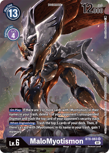 digimon new awakening card list price MaloMyotismon [BT8-083] (Alternate Art) [New Awakening]
