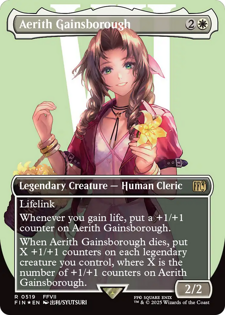 MTG エアリスAerith Gainsborough Surge FOIL Aerith Gainsborough (Borderless) (Surge Foil) [FINAL FANTASY