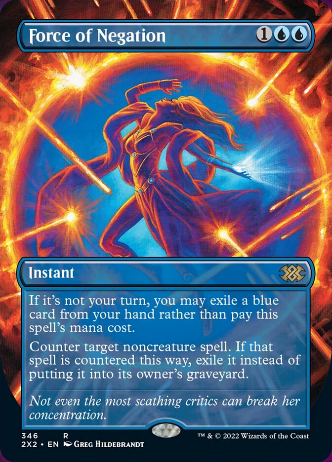 マジック：ザ・ギャザリング MTG Force of Negation Borderless 2X2 R Force of Negation (Borderless Alternate Art) [Double Masters 2022