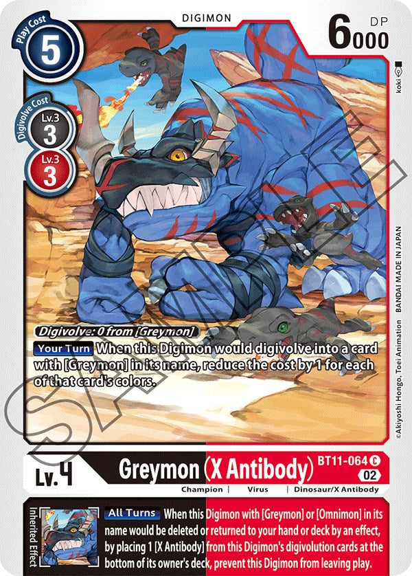 digimon card game greymon Greymon (X Antibody) [BT11-064] [Dimensional Phase]
