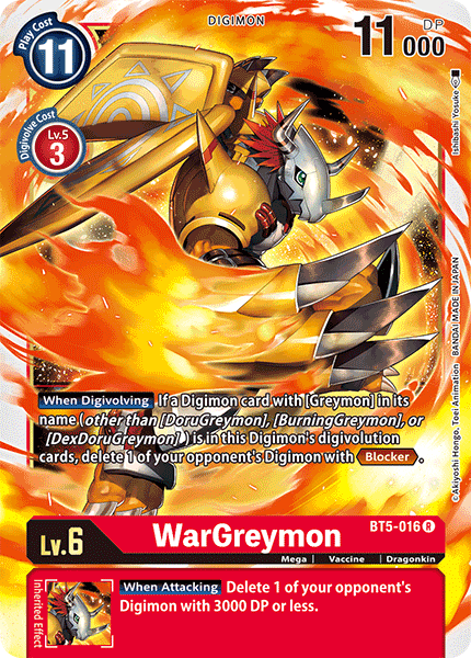 digimon cards wargreymon WarGreymon [BT5-016] [Battle of Omni]