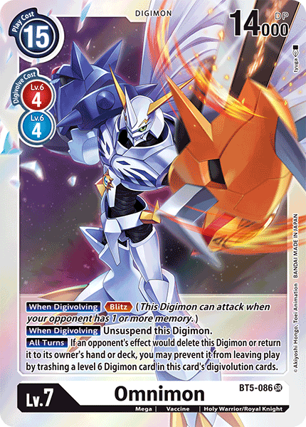 digimon card game battle of omni Omnimon X Anti-body [BT5-111] [Battle Omni] The Booster Display contains 24 Booster packs with 12 cards each Digimon Trading Card Game Battle