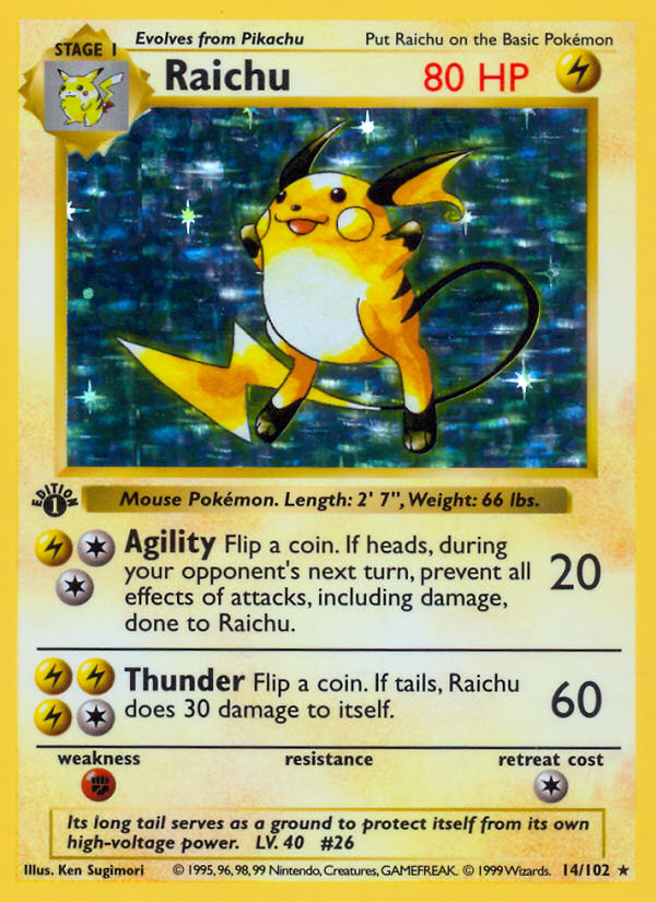 ポケモン - Raichu ライチュウ 1ED 1st Edition 英語版 14/102 $_57.JPG?set_id=8800005007