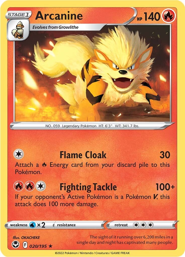 【Arcanine】ウエストフレテレンBLOND Arcanine (020/195) [Sword & Shield: Silver Tempest] | Good Games TCG