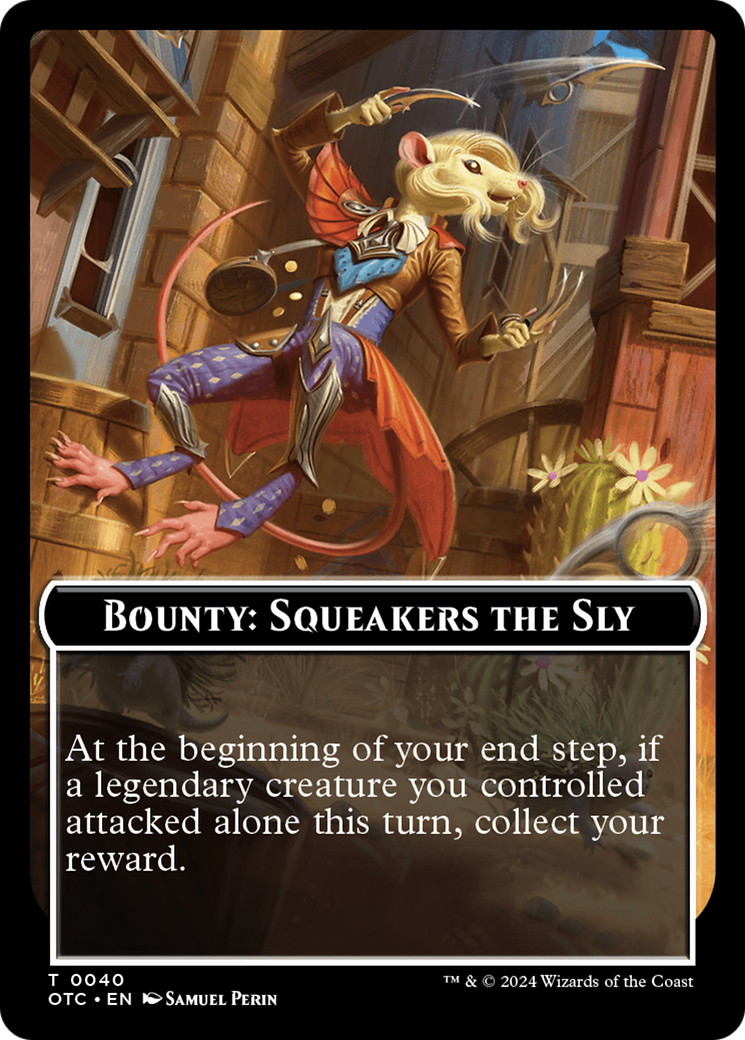Bounty: Squeakers the Sly // Bounty Rules Double-Sided Token [Outlaws of  Thunder Junction Commander Tokens]