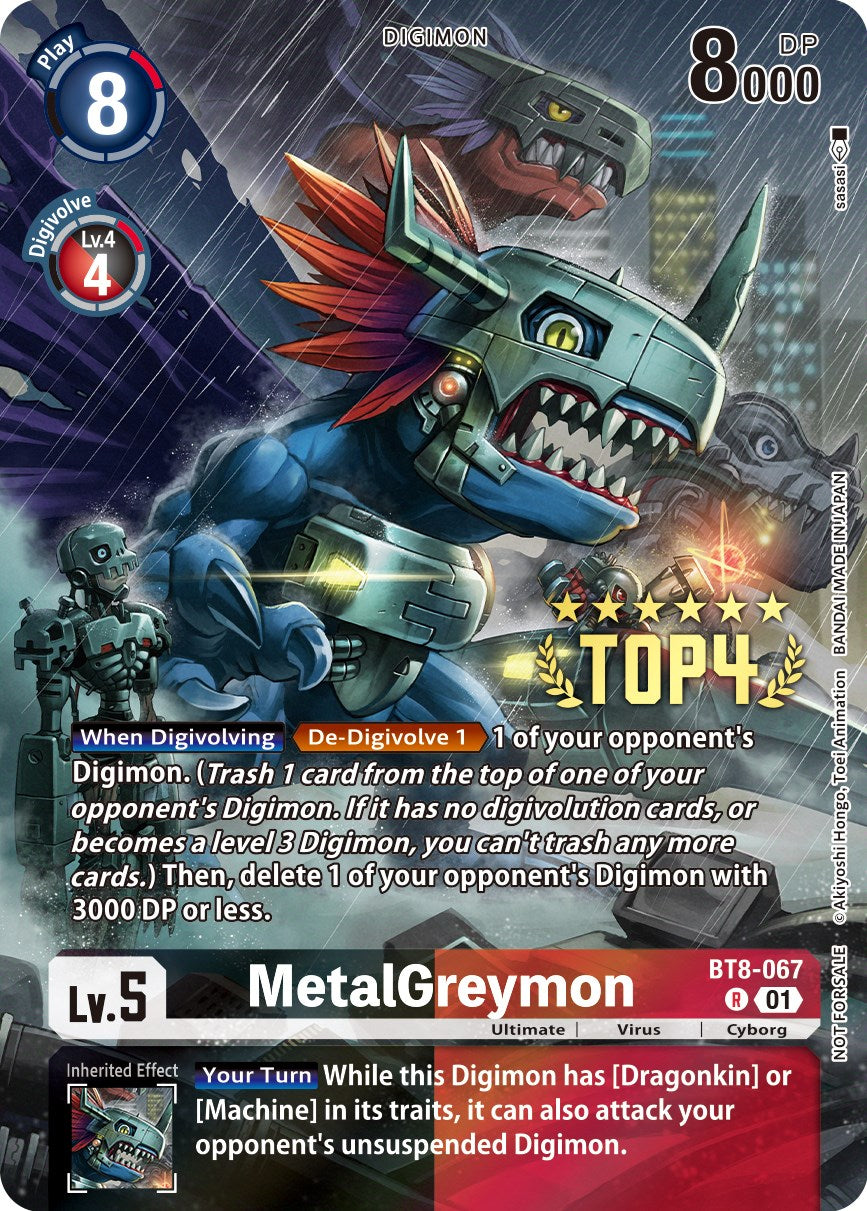digimon metalgreymon card MetalGreymon [BT8-067] (Digimon 3-On-3 November 2023 Top 4) [New Awakening]