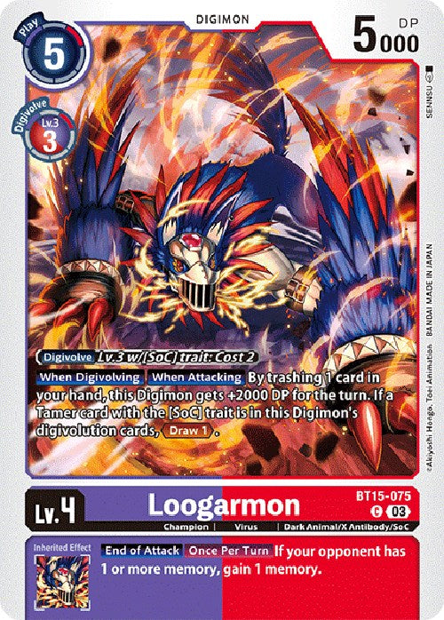 digimon card game exceed apocalypse Loogarmon [BT15-075] [Exceed Apocalypse]