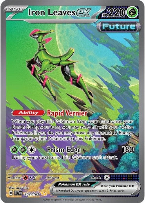 pokemon sun moon guardians rising card list Iron Leaves ex (203/162) [Scarlet & Violet: Temporal Forces]