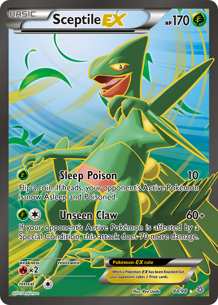 【PSA8】ジュカインEX 英語 84/98 Sceptile Sceptile EX (84/98) [XY: Ancient Origins] | Good Games TCG