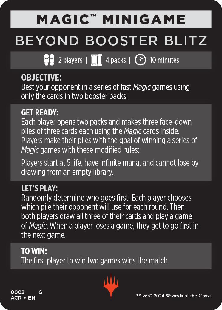 mtg minigame cards Beyond Booster Blitz (Magic Minigame) [Assassin's Creed Minigame]