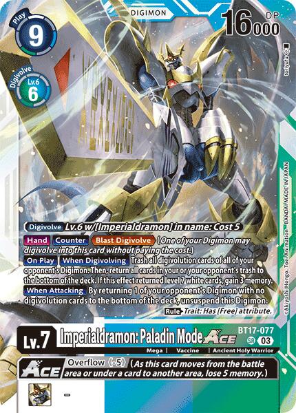 digimon ace cards Imperialdramon: Paladin Mode ACE [BT17-077] [Secret Crisis]