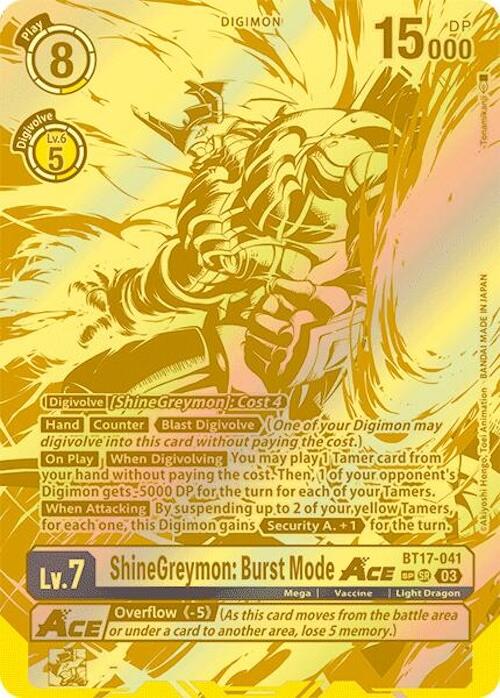 shinegreymon digimon card game - AD01 - Digimon Generation - - (R) Features the powerful ShineGreymon super rare card from the Digimon TCGA BT12 set. Digimon tcg - ShineGreymon -