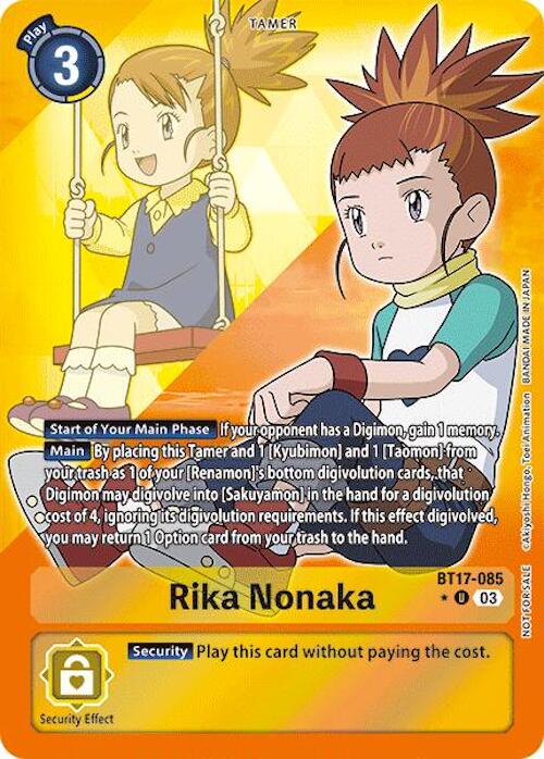 digimon secret crisis card list price Rika Nonaka [BT17-085] (Alternate Art) [Secret Crisis]