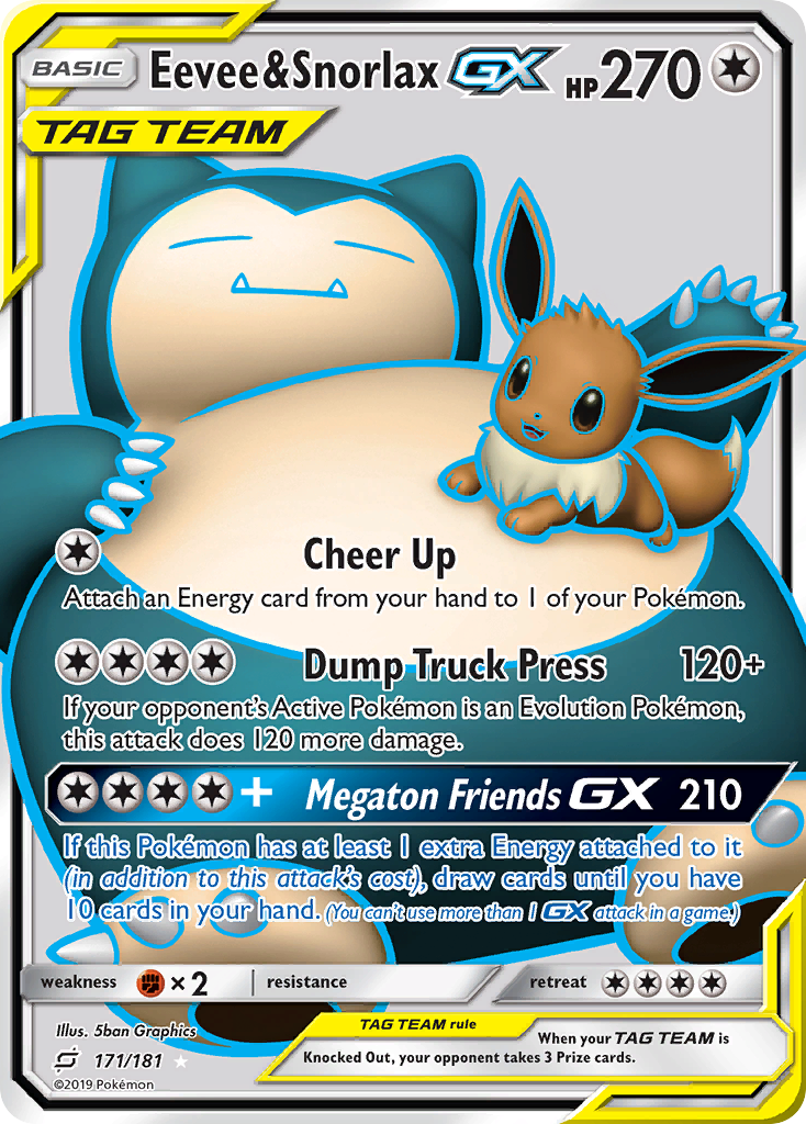 Eevee & Snorlax GX (171/181) [Sun & Moon: Team Up] | Good Games TCG