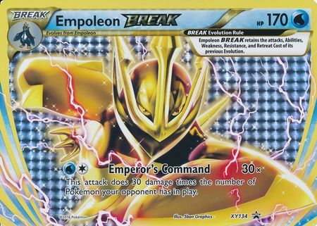 empoleon break pokemon card value - (38/162) - XY Breakthrough (Dont apply Weakness and Resistance for Benched Pokmon.) Empoleon cant use Jet Smash during your next turn Sell Empoleon BREAK (Holo) -