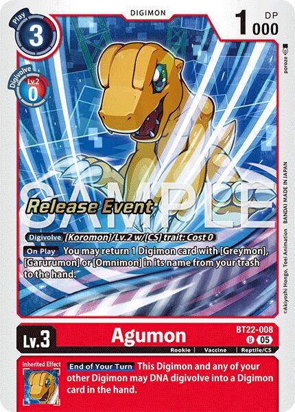 digimon card agumon Game Crave Tournament Store - (BT6-007) Essential for fans Digimon Card Game Official 60ct