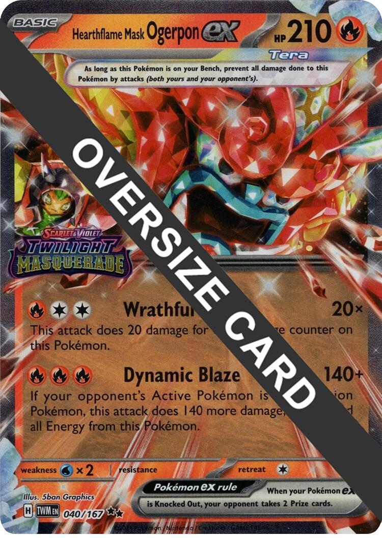 pokemon card 040 167 Pokemon TCG Hearthflame Mask Ogerpon ex 40/167 Twilight Masquerade Rare NM/Mint