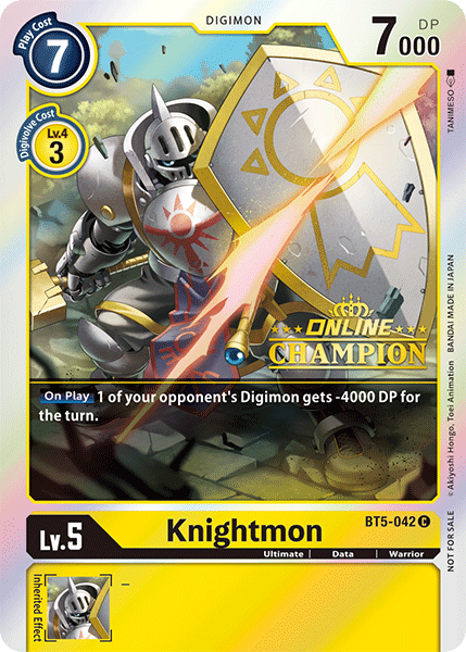 digimon card battle online Knightmon [BT5-042] (Online Champion) [Battle of Omni Promos]