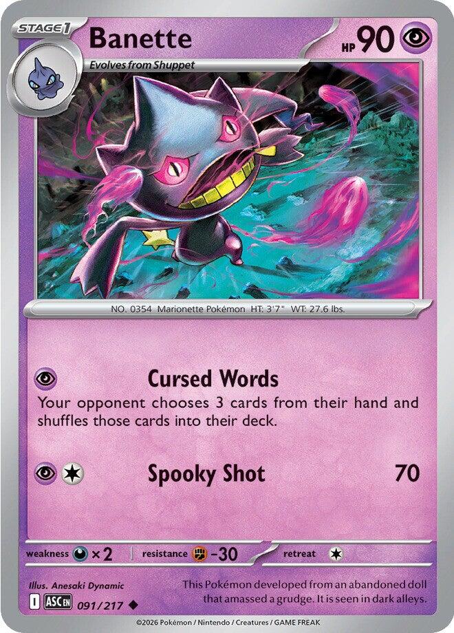mega banette pokemon card ex 088/198 Holo - Scarlet & Violet end display Banette | Chilling Reign |