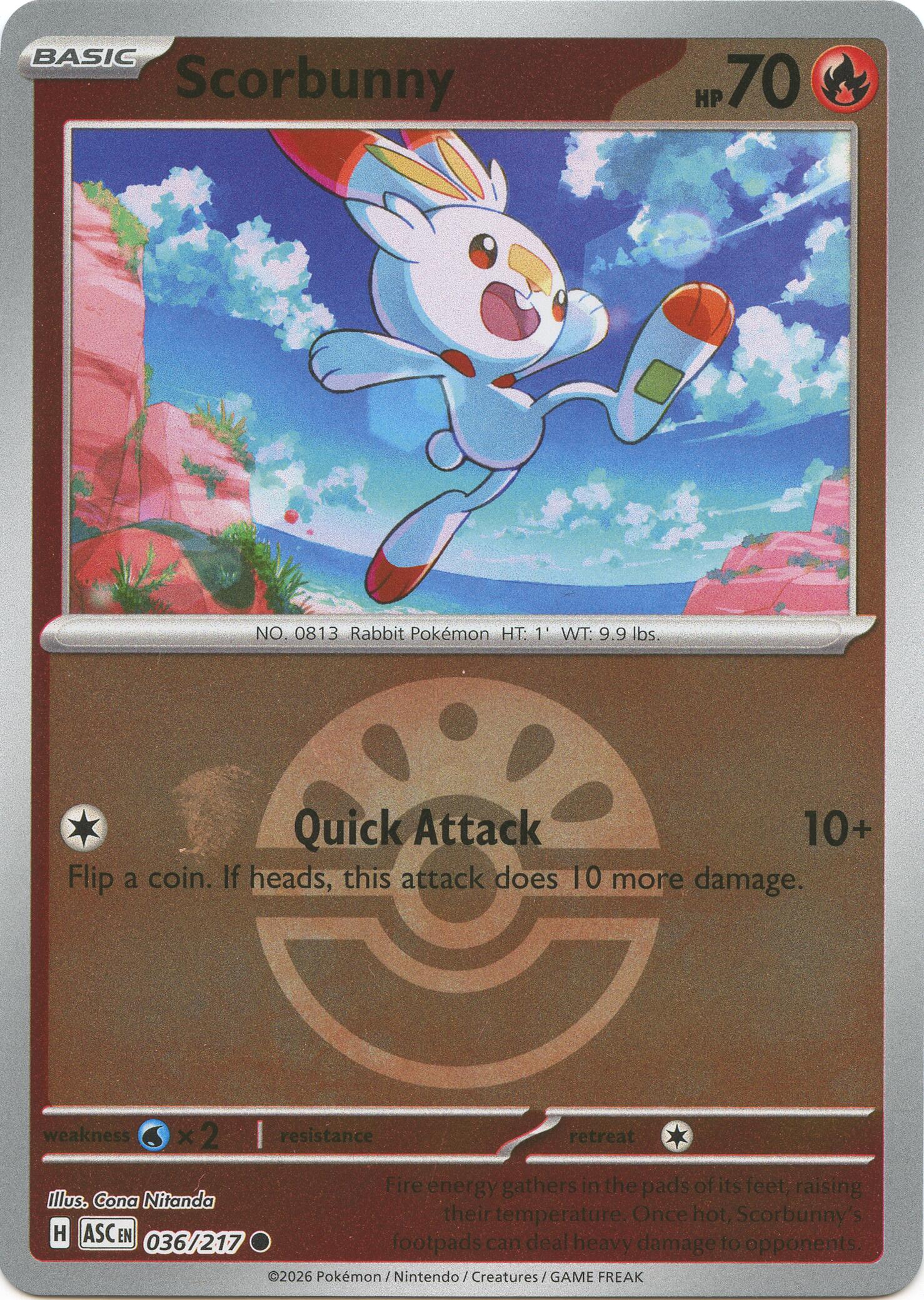 Scorbunny (036/217) (Friend Ball) [Mega Evolution: Ascended Heroes]