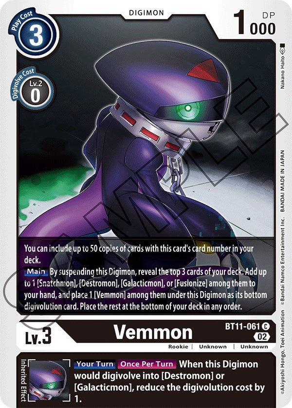 digimon card game phases Vemmon [BT11-061] [Dimensional Phase]