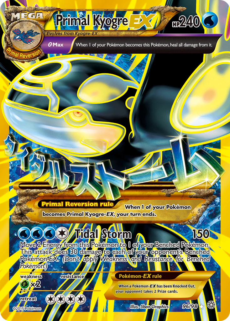 ポケモンカードゲンシカイオーガEX 英語 96/98 Primal Kyogre Primal Kyogre EX (96/98) [XY: Ancient Origins] | Good Games TCG