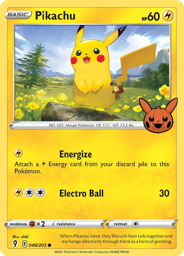 pikachu pokemon card trick or trade TCG Lightning Rarity Pikachu - Trick or Trade