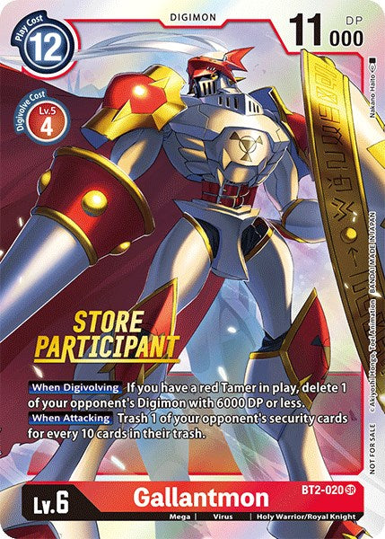 gallantmon digimon card game Gallantmon [BT2-020] (Store Participant) [Release Special Booster Promos]
