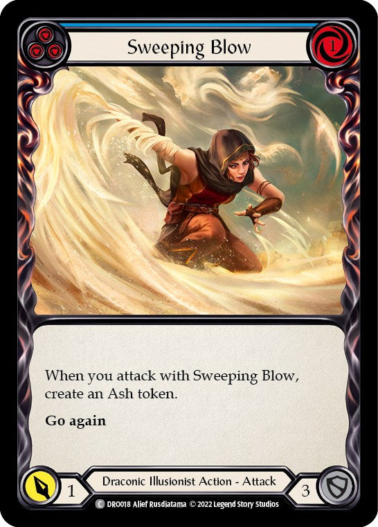 mtg cards with blitz Sweeping Blow (Blue) [DRO018] (Uprising Dromai Blitz Deck)