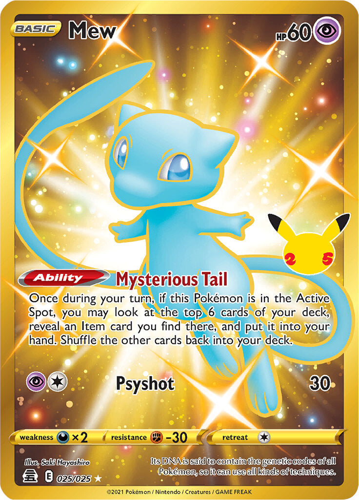 Mew (025/025) (Gold) [Celebrations: 25th Anniversary] | Good Games TCG