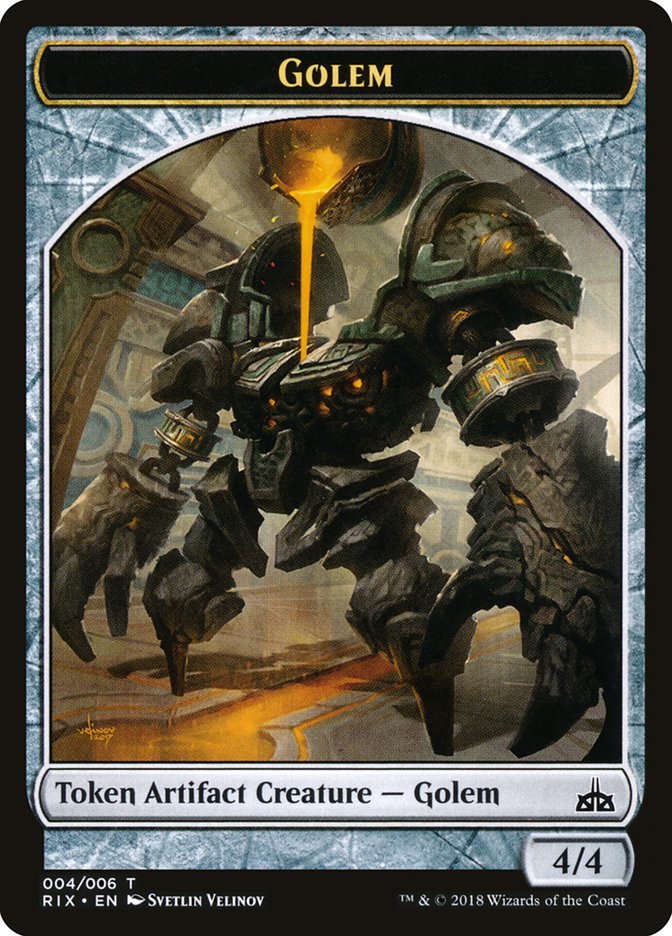 Golem Token [Rivals of Ixalan Tokens] | Good Games TCG