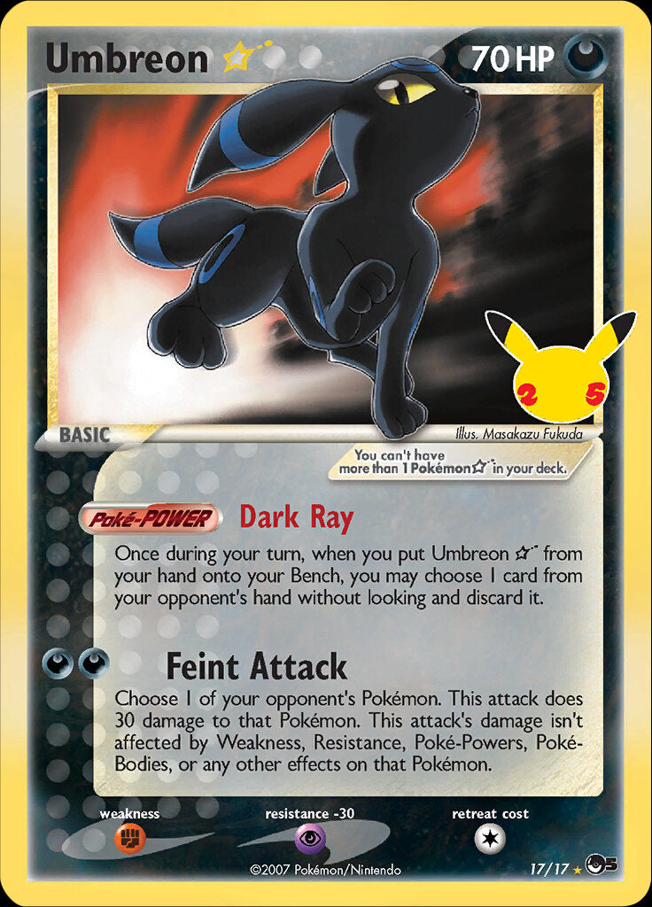 ポケモンカード Umbreon Star 25th Umbreon (17/17) (Star) [Celebrations: 25th Anniversary - Classic