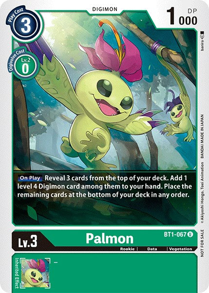 palmon digimon card BT1-067 Palmon :: Uncommon Foil Digimon Card :: RB01: Resurgence Booster ::