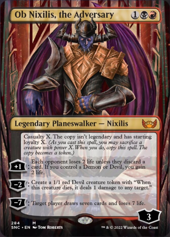 【美品・未使用】Ob Nixilis, the Adversary Ob Nixilis, the Adversary (Borderless) [Streets of New Capenna