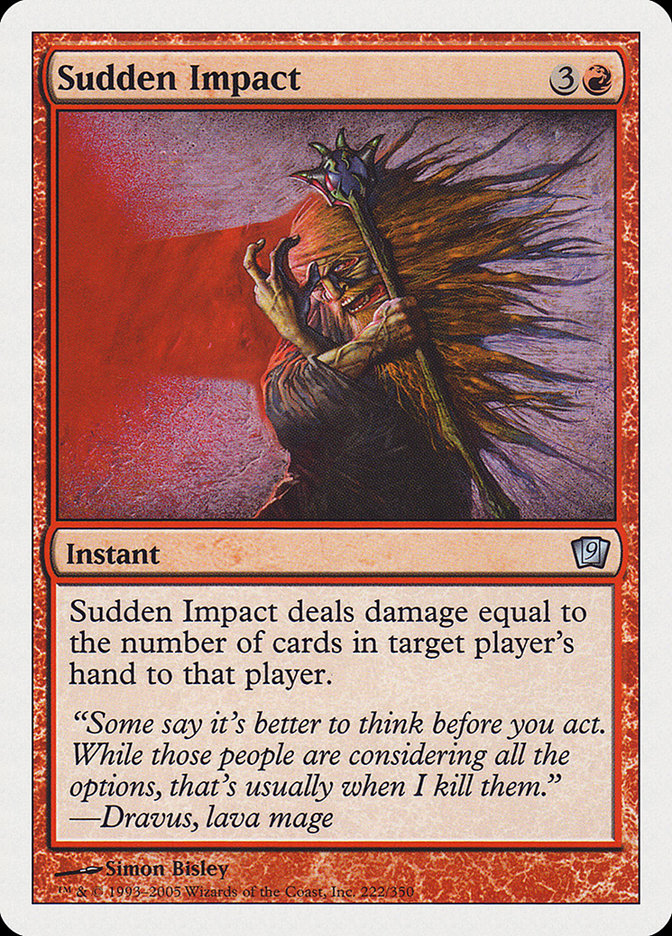 mtg deal damage equal to cards in hand Sudden Impact [Ninth Edition]