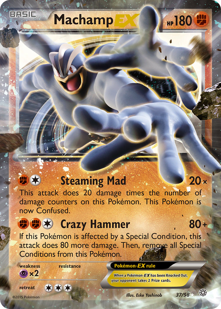 one piece card game gum gum fruit Machamp EX (37/98) [XY: Ancient Origins]