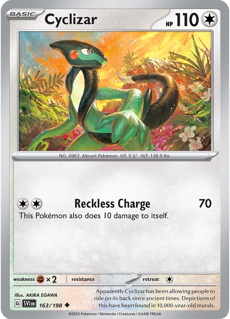 which pokemon set has 198 cards Cyclizar (163/198) [Scarlet & Violet: Base Set]