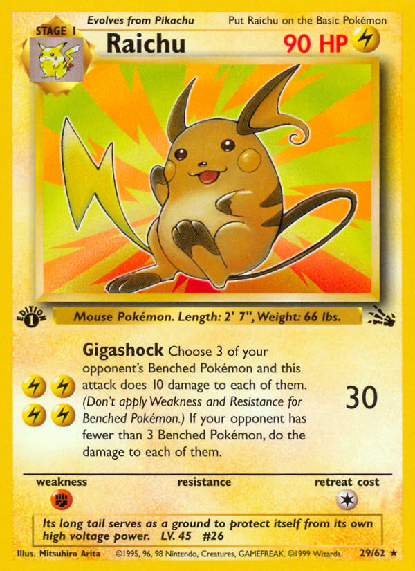 Raichu (29/62) [Fossil 1st Edition] | Good Games TCG