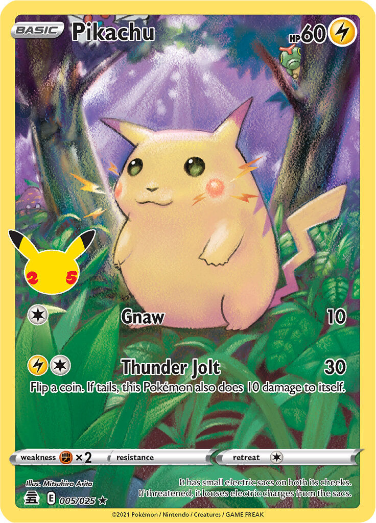 ポケモンカードゲーム 25th Anniversary Pikachu Card Pikachu (005/025) [Celebrations: 25th Anniversary] | Good Games TCG
