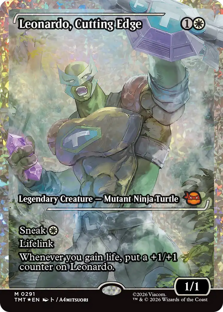 Leonardo, Cutting Edge (Showcase) (Fracture Foil) [Teenage Mutant