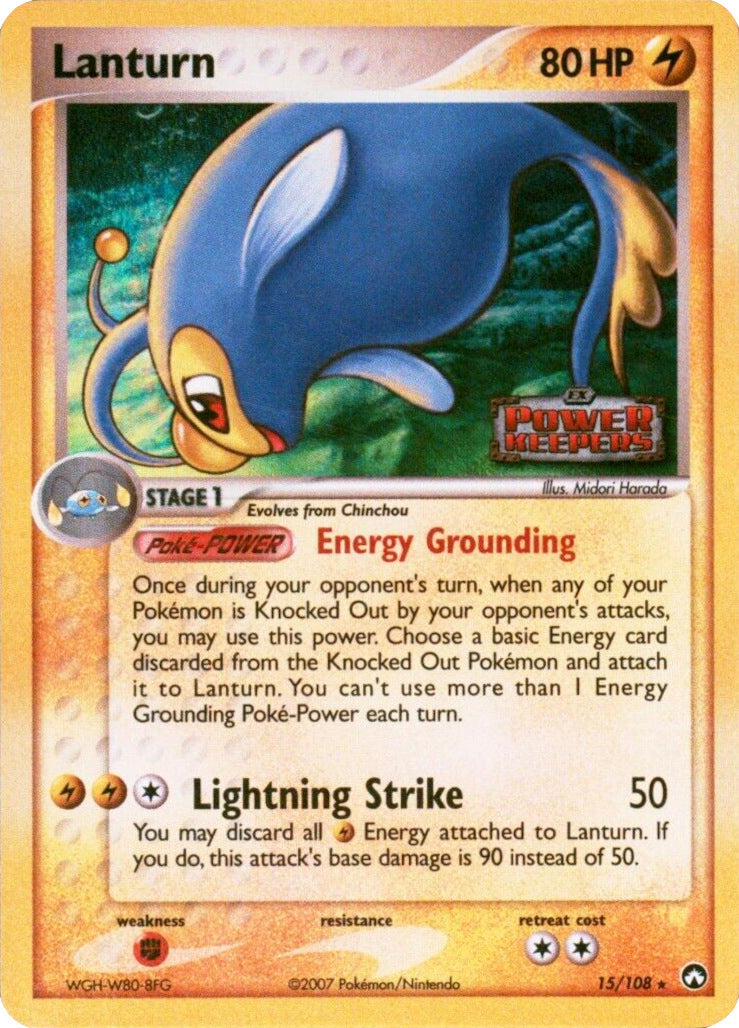 lanturn pokemon card price Lanturn (15/108) (Stamped) [EX: Power Keepers]