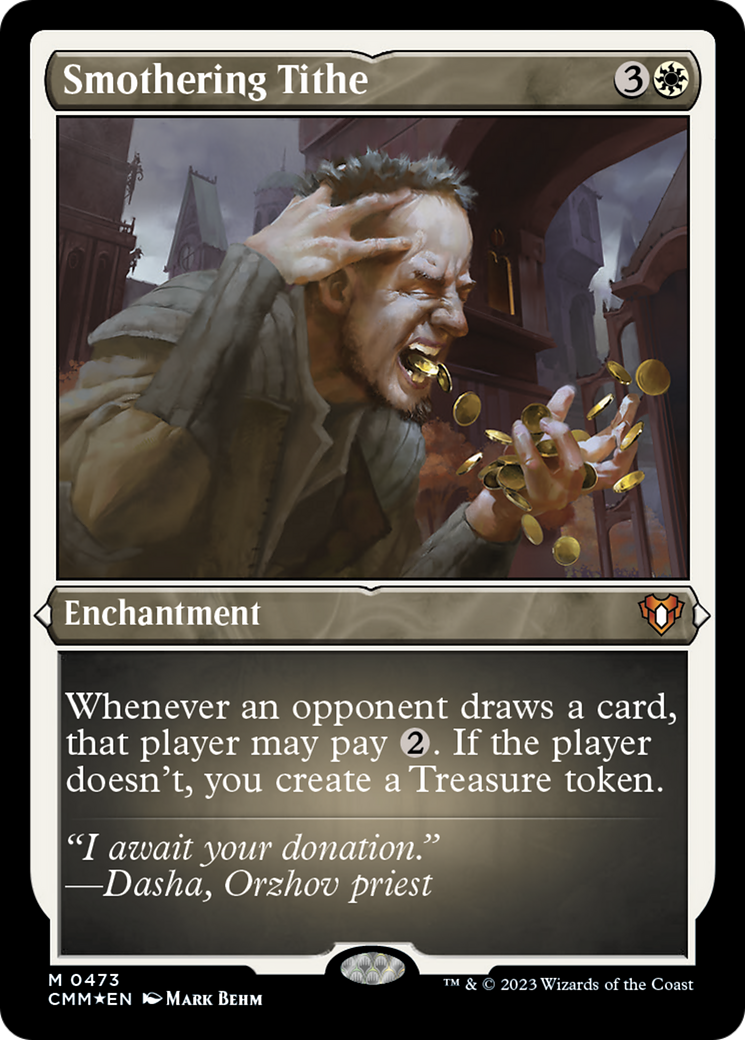 Smothering Tithe 息詰まる微税foil Smothering Tithe (Foil Etched) [Commander Masters] | Good Games TCG