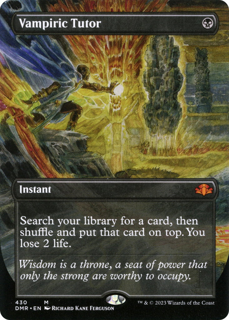 Vampiric Tutor (Borderless Alternate Art) [Dominaria Remastered