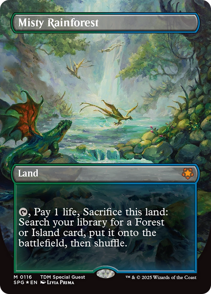 Misty Rainforest (Borderless) (Dragonscale Foil) [Tarkir