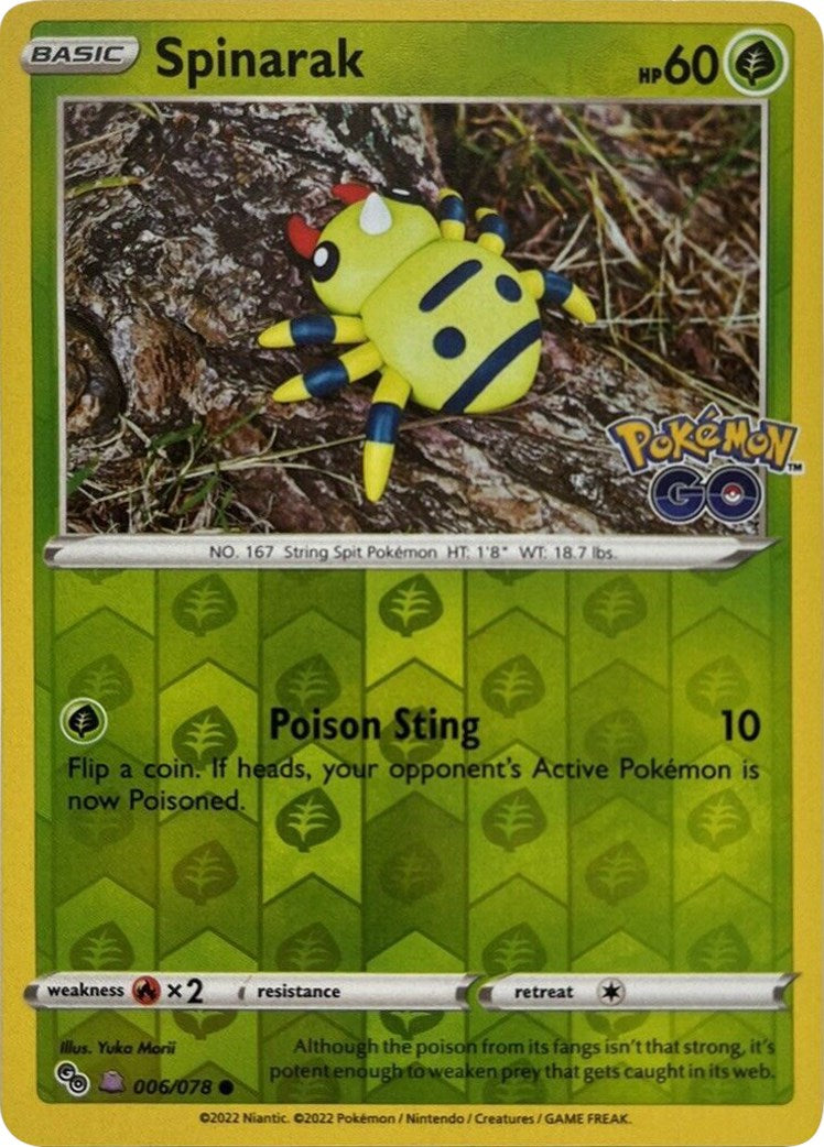 ditto cards pokemon go tcg Spinarak (Peelable Ditto) (006/078) [Pokémon GO]