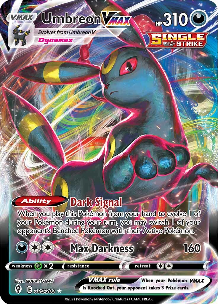 Umbreon VMAX ホロカード + スタンド Umbreon VMAX (095/203) [Sword & Shield: Evolving Skies] | Good