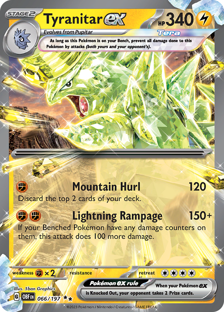scarlet and violet obsidian flames rare cards Tyranitar ex (066/197) [Scarlet & Violet: Obsidian Flames]