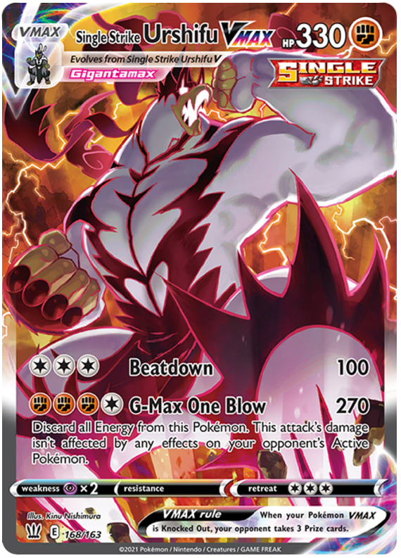 ポケモンカードゲーム Single Strike Urshifu VMAX 168/163 Single Strike Urshifu VMAX (168/163) [Sword & Shield: Battle