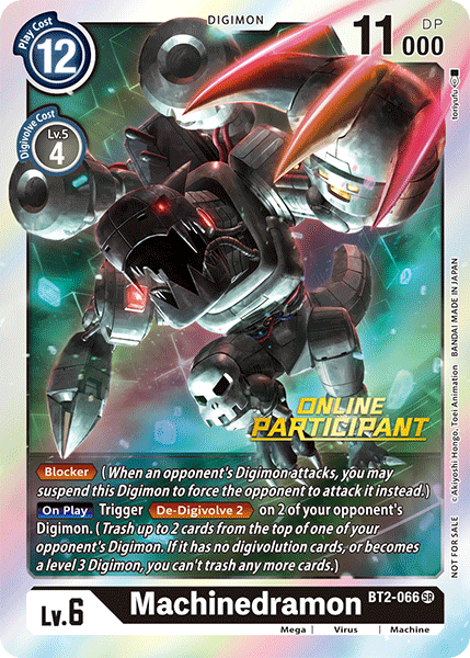 play digimon card game online Machinedramon [BT2-066] (Online Participant) [Release Special Booster  Ver.1.0 Promos]